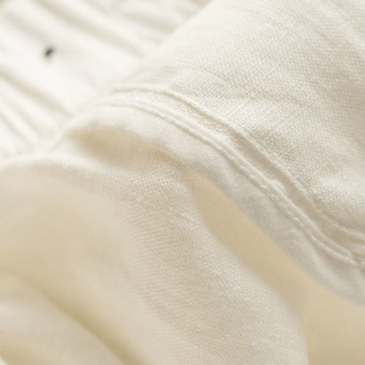 Pantaloncini da donna in lino e cotone con tasche , Buddha Stones, casual, estivi, tinta unita, con cerniera e bottoni - image 10