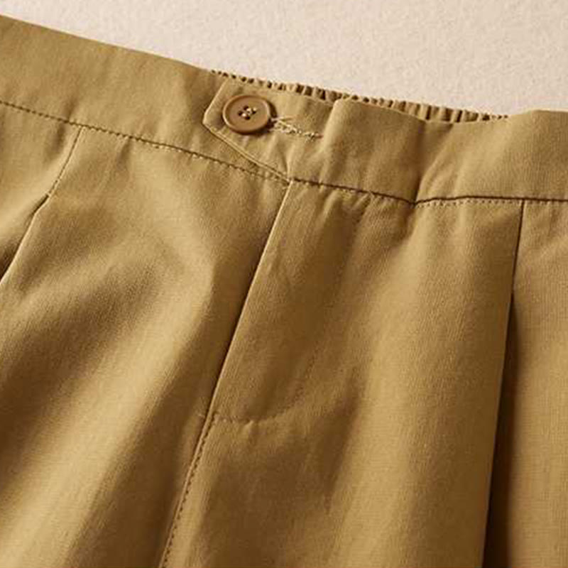Pantaloncini da donna Buddha Stones, estivi, casual, in cotone e lino, con cerniera e tasche - image 5