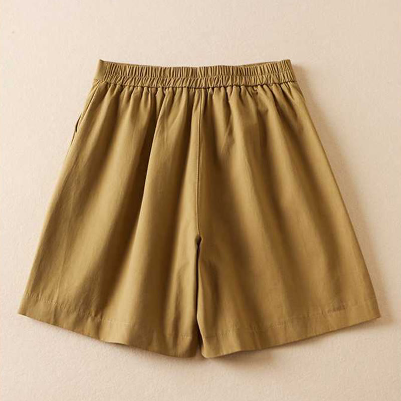 Pantaloncini da donna Buddha Stones, estivi, casual, in cotone e lino, con cerniera e tasche - image 1