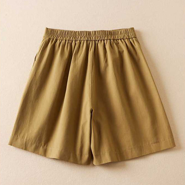 Pantaloncini da donna Buddha Stones, estivi, casual, in cotone e lino, con cerniera e tasche - image 1