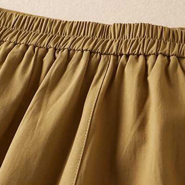 Pantaloncini da donna Buddha Stones, estivi, casual, in cotone e lino, con cerniera e tasche - image 3