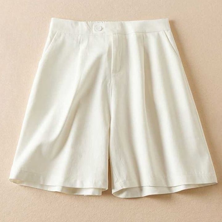 Pantaloncini da donna Buddha Stones, estivi, casual, in cotone e lino, con cerniera e tasche - Nevicare - US12, UK/AU16, EU44 (3XL) - image 13