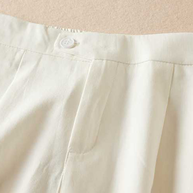 Pantaloncini da donna Buddha Stones, estivi, casual, in cotone e lino, con cerniera e tasche - image 15