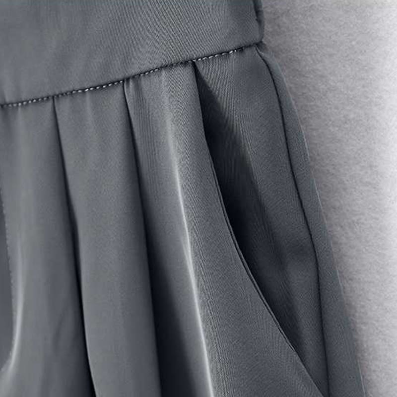 Pantaloncini da donna in lino e cotone tinta unita con tasche , Buddha Stones, casual, estivi, con cerniera e bottone - image 4