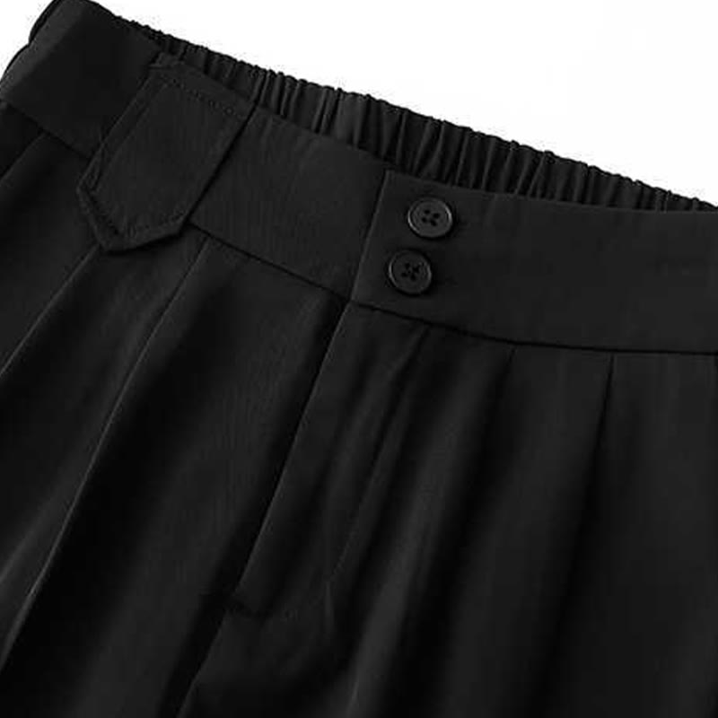 Pantaloncini da donna in lino e cotone tinta unita con tasche , Buddha Stones, casual, estivi, con cerniera e bottone