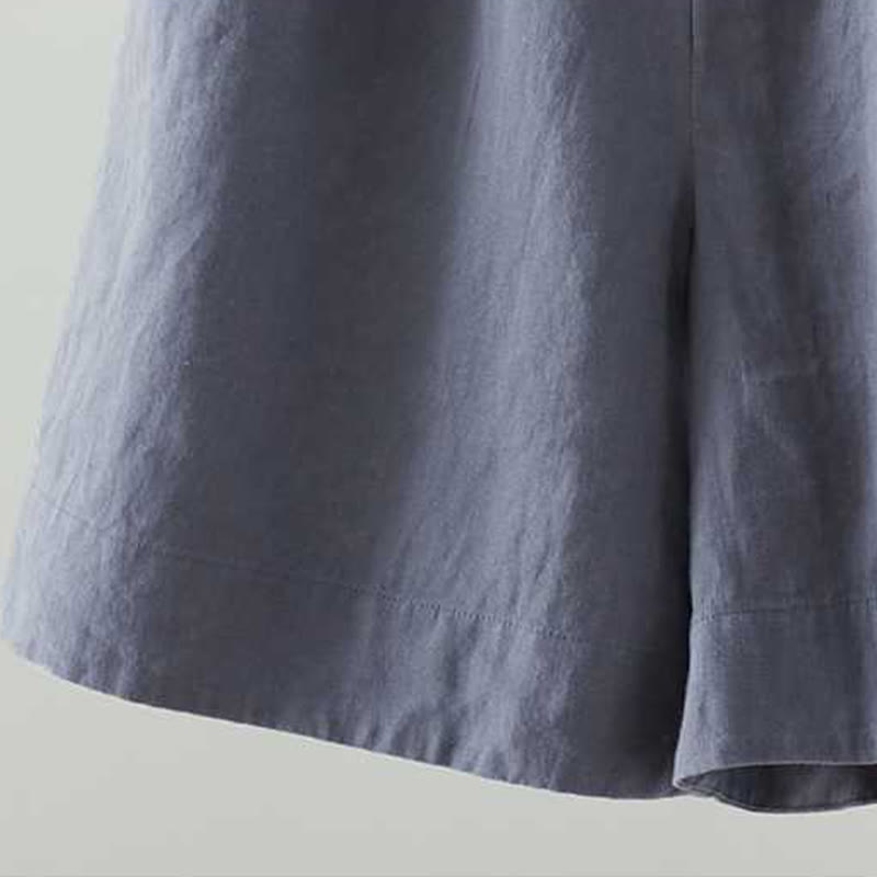 Pantaloncini da donna in fibra acrilica con tasche, Buddha Stones, estivi, casual, tinta unita, con bottone a rana e cerniera - image 3
