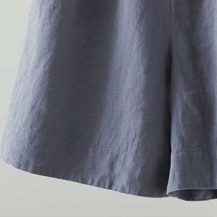 Pantaloncini da donna in fibra acrilica con tasche, Buddha Stones, estivi, casual, tinta unita, con bottone a rana e cerniera - image 3