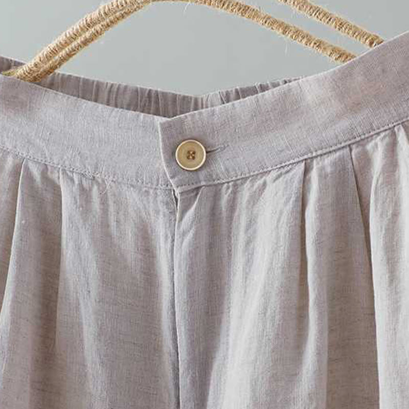 Pantaloncini da donna in fibra acrilica con tasche, Buddha Stones, estivi, casual, tinta unita, con bottone a rana e cerniera - image 8