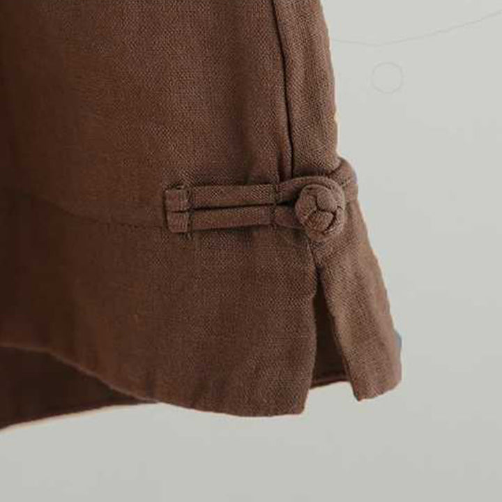 Pantaloncini da donna in fibra acrilica con tasche, Buddha Stones, estivi, casual, tinta unita, con bottone a rana e cerniera - image 17