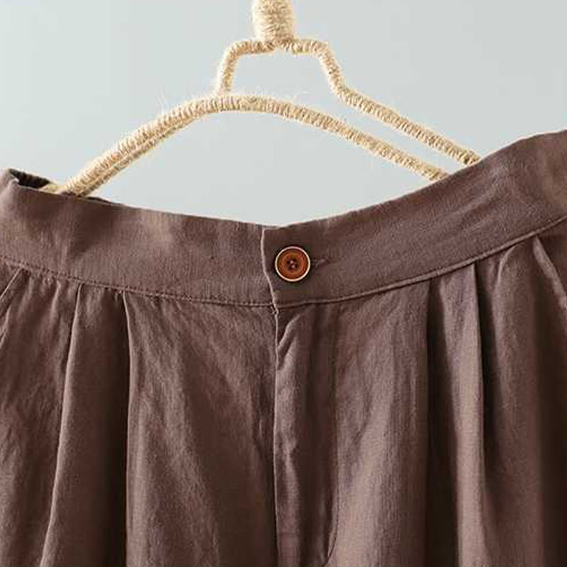 Pantaloncini da donna in fibra acrilica con tasche, Buddha Stones, estivi, casual, tinta unita, con bottone a rana e cerniera - image 13