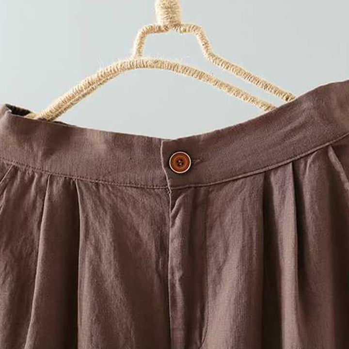 Pantaloncini da donna in fibra acrilica con tasche, Buddha Stones, estivi, casual, tinta unita, con bottone a rana e cerniera - image 13