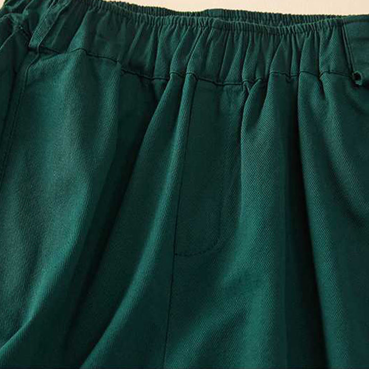 Pantaloncini da donna Buddha Stones, estivi, casual, larghi, in cotone tinta unita con tasche - image 13