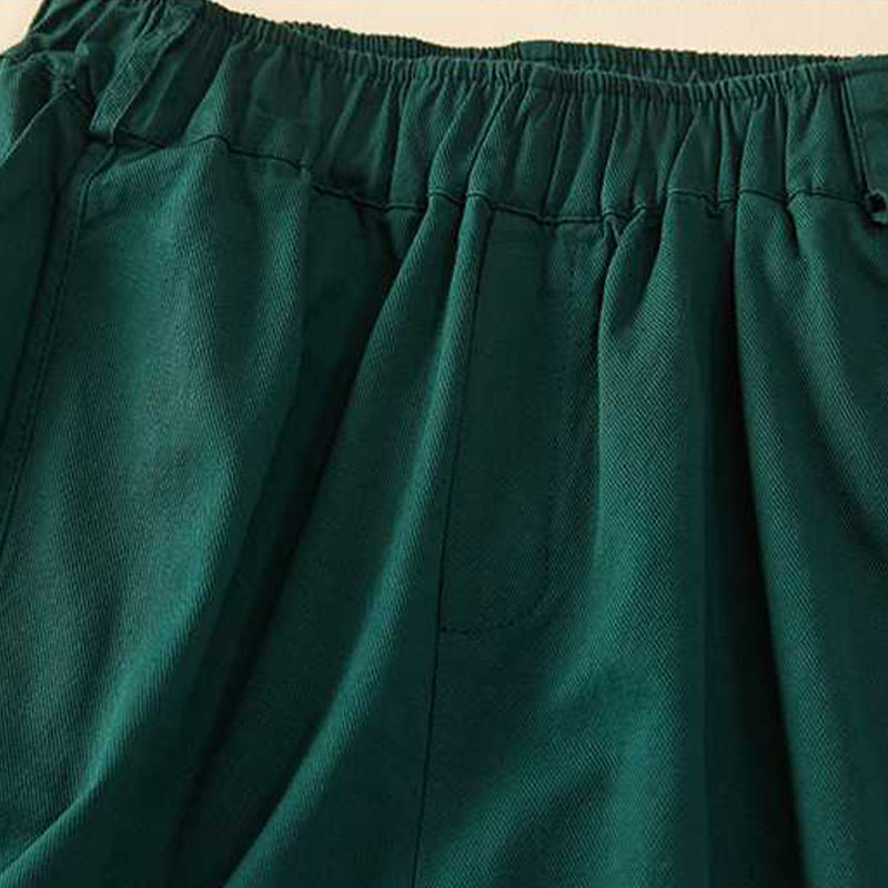 Pantaloncini da donna Buddha Stones, estivi, casual, larghi, in cotone tinta unita con tasche - image 9