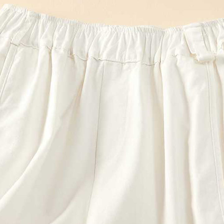 Pantaloncini da donna Buddha Stones, estivi, casual, larghi, in cotone tinta unita con tasche - image 16