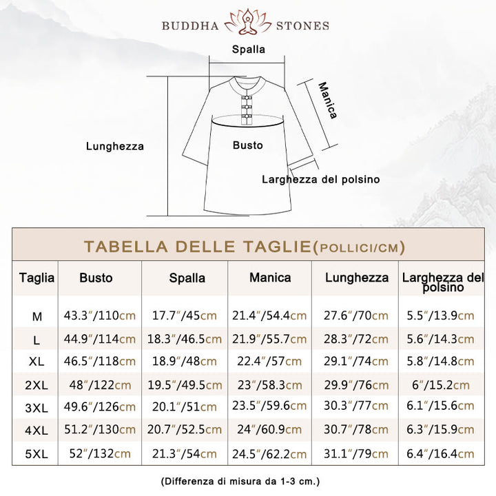 Buddha Stones 2 pezzi Tang Suit tradizionale rana-bottone uniforme manica lunga camicia pantaloni set da uomo
