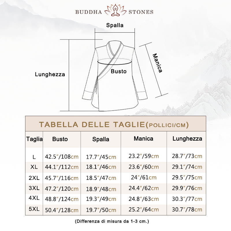 Giacca da uomo in cotone e lino con bottoni a mezza rana, tinta unita , Buddha Stones  - image 3