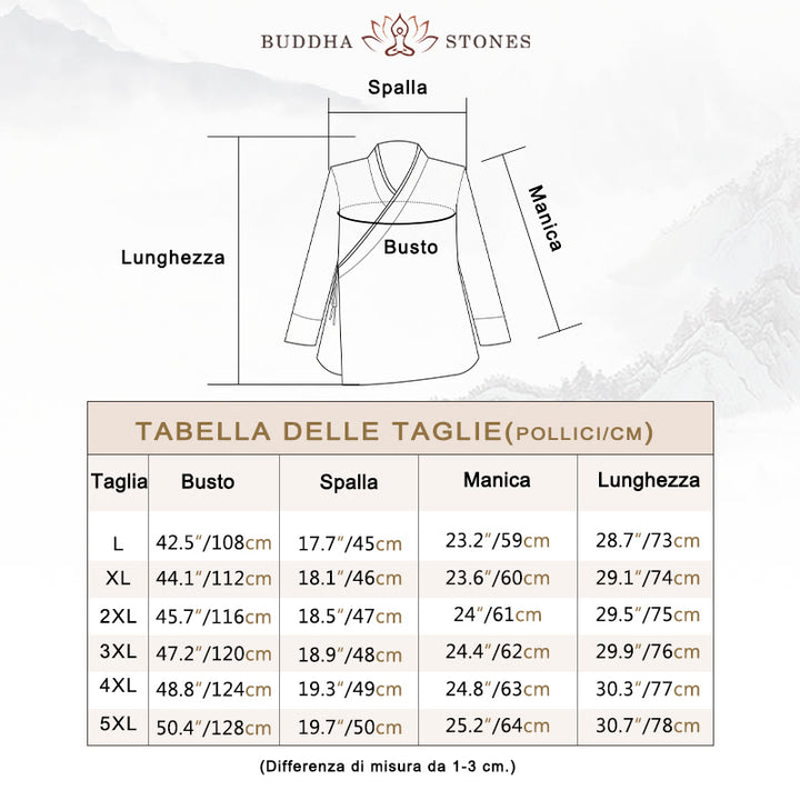 Giacca da uomo in cotone e lino con bottoni a mezza rana, tinta unita , Buddha Stones  - image 3