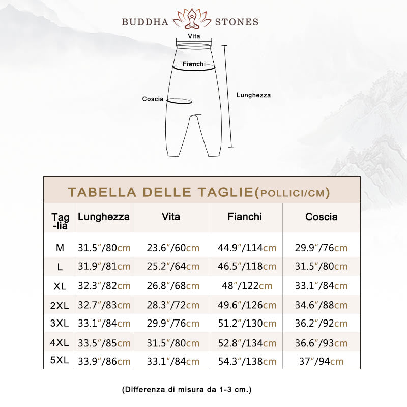 Pantaloni harem lunghi da uomo in cotone con stampa di foglie e pietre Buddha Stones - image 12