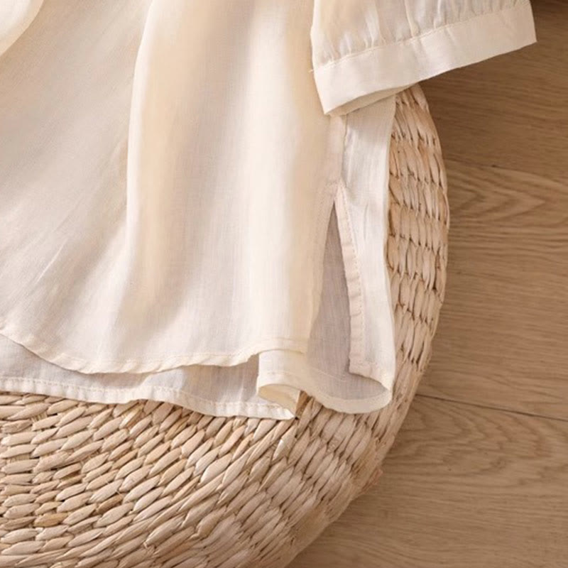 T-shirt casual da donna con scollo a giro, manica corta, in spandex, con ricamo simmetrico Buddha Stones - image 38