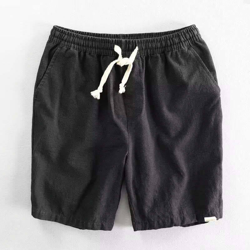 Pantaloncini da uomo in cotone con coulisse e elastico in vita con tasche Buddha Stones - Nero - US/UK/AU40, EU50 (3XL) - image 3
