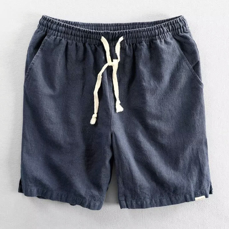 Pantaloncini da uomo in cotone con coulisse e elastico in vita con tasche Buddha Stones - Marina - US/UK/AU40, EU50 (3XL) - image 7