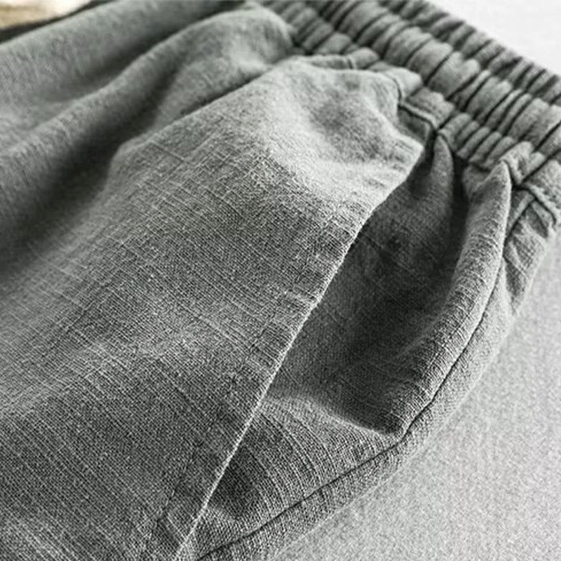 Pantaloncini da uomo in cotone con coulisse e elastico in vita con tasche Buddha Stones - image 2