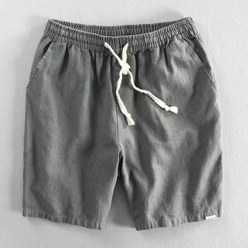 Pantaloncini da uomo in cotone con coulisse e elastico in vita con tasche Buddha Stones - Grigio scuro - US/UK/AU40, EU50 (3XL) - image 1