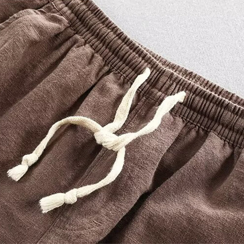 Pantaloncini da uomo in cotone con coulisse e elastico in vita con tasche Buddha Stones - image 5