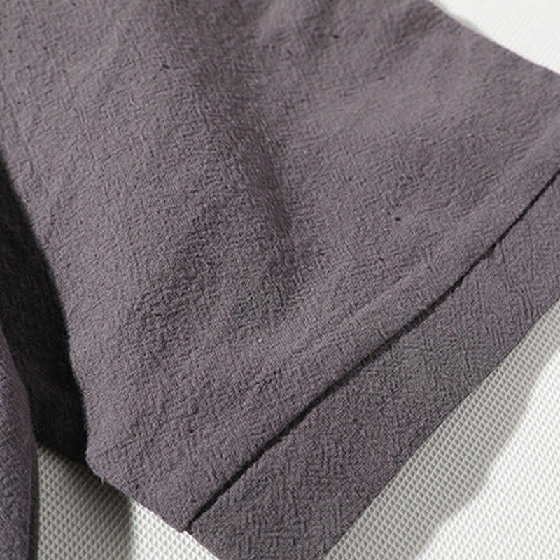 Set di 2 magliette con colletto a punta semplice Buddha Stones, lunghezza 7-8, pantaloncini a gamba larga con tasche, in cotone e lino, per meditazione da uomo