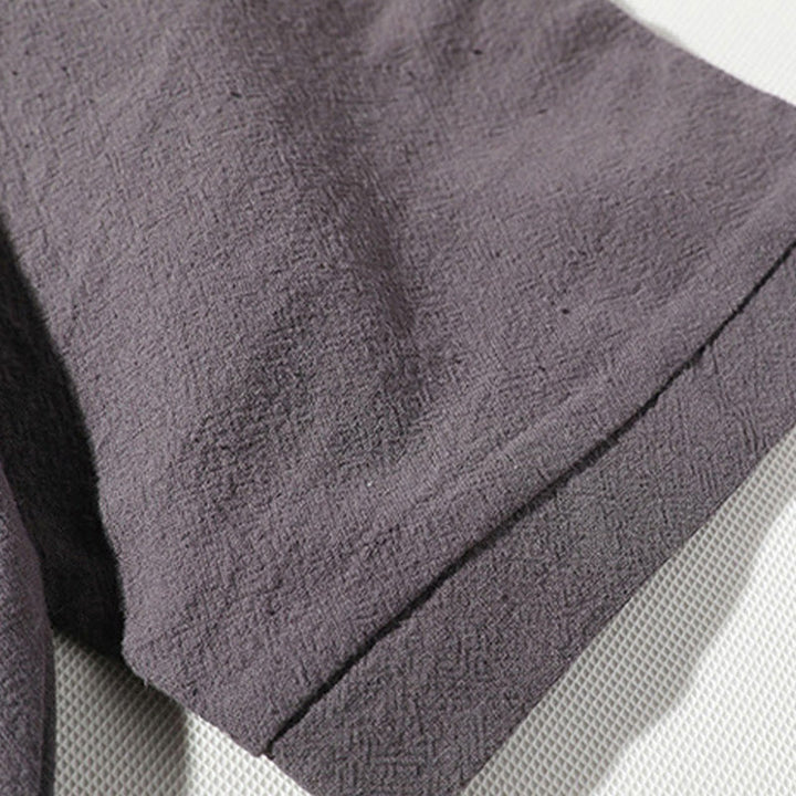 Set di 2 magliette con colletto a punta semplice Buddha Stones, lunghezza 7-8, pantaloncini a gamba larga con tasche, in cotone e lino, per meditazione da uomo
