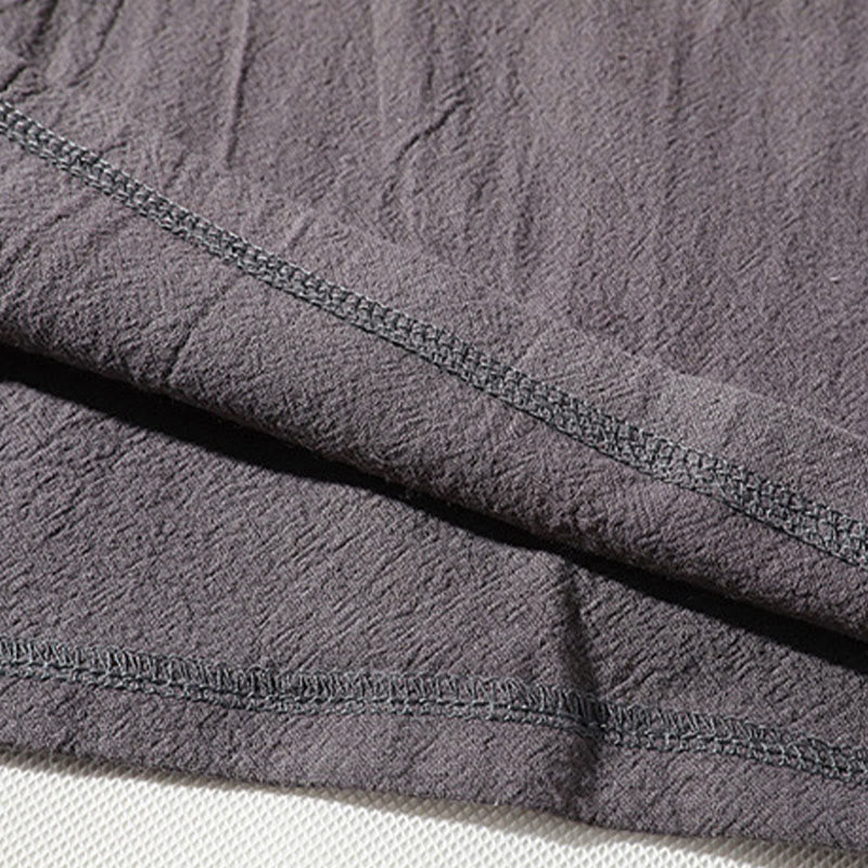 Set di 2 magliette con colletto a punta semplice Buddha Stones, lunghezza 7-8, pantaloncini a gamba larga con tasche, in cotone e lino, per meditazione da uomo
