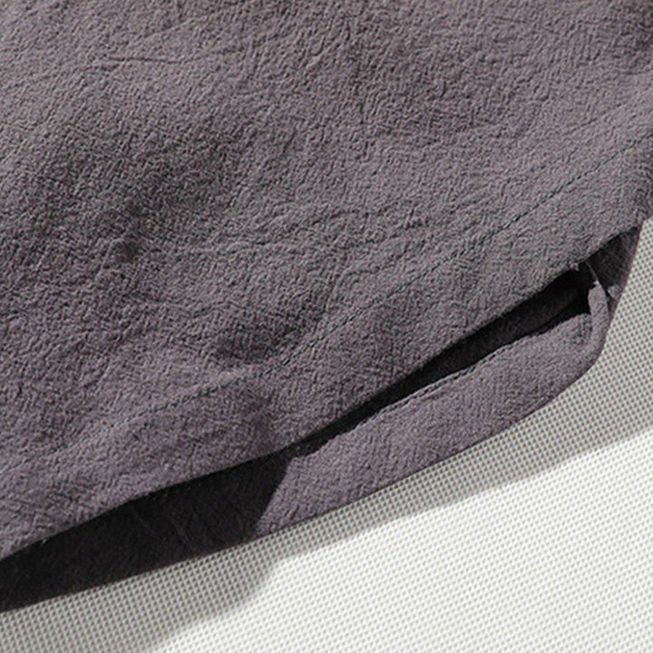 Set di 2 magliette con colletto a punta semplice Buddha Stones, lunghezza 7-8, pantaloncini a gamba larga con tasche, in cotone e lino, per meditazione da uomo