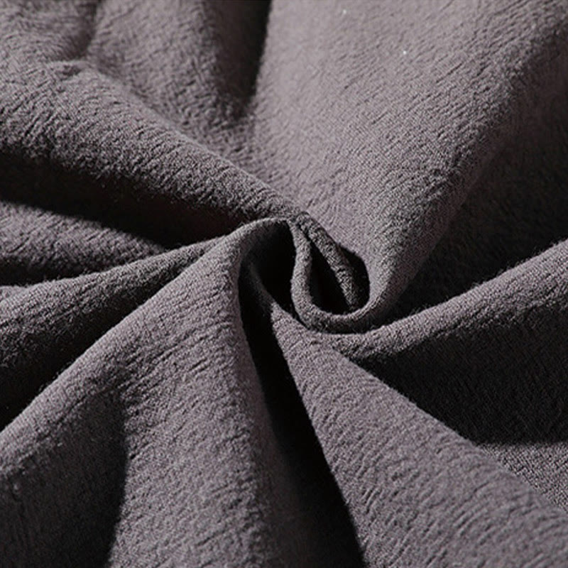 Set di 2 magliette con colletto a punta semplice Buddha Stones, lunghezza 7-8, pantaloncini a gamba larga con tasche, in cotone e lino, per meditazione da uomo