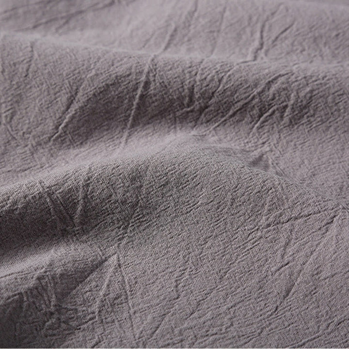 Set di 2 magliette a maniche corte con colletto a tacca semplice Buddha Stones, pantaloncini con tasche, in cotone e lino, per meditazione da uomo - image 18