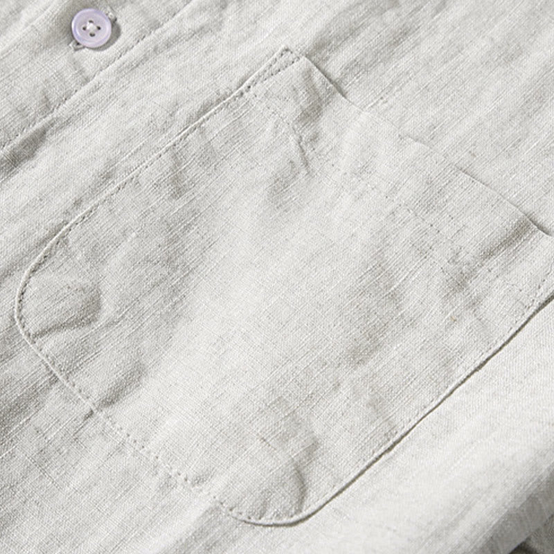 Camicia da uomo in cotone con bottoni, casual estivo, colore puro, con taschino, motivo Buddha Stones