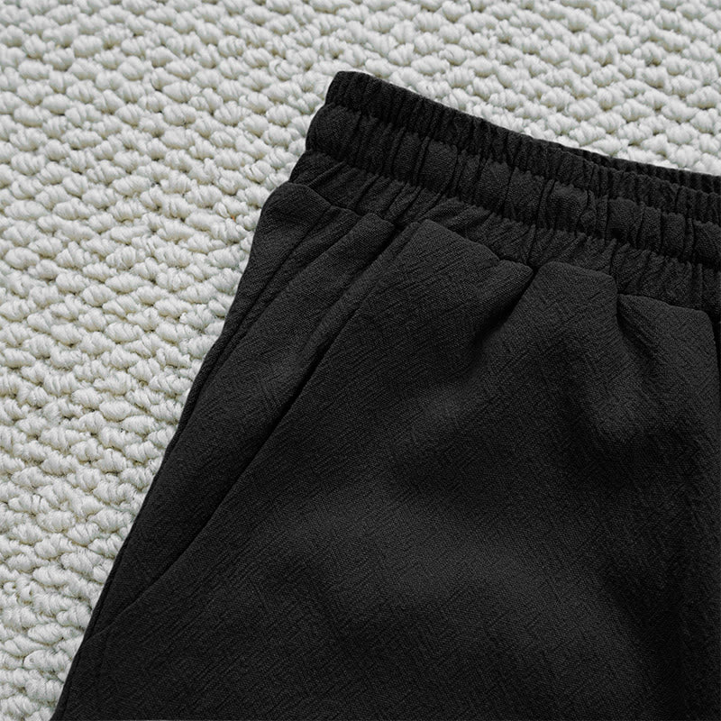 Pantaloni da donna in lino e cotone con tasche, modello Buddha Stones Summer, tinta unita, con cuciture - image 10