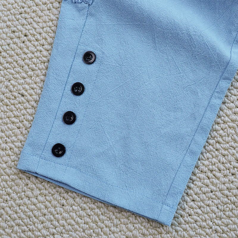 Pantaloni da donna in lino e cotone con tasche, modello Buddha Stones Summer, tinta unita, con cuciture - image 34