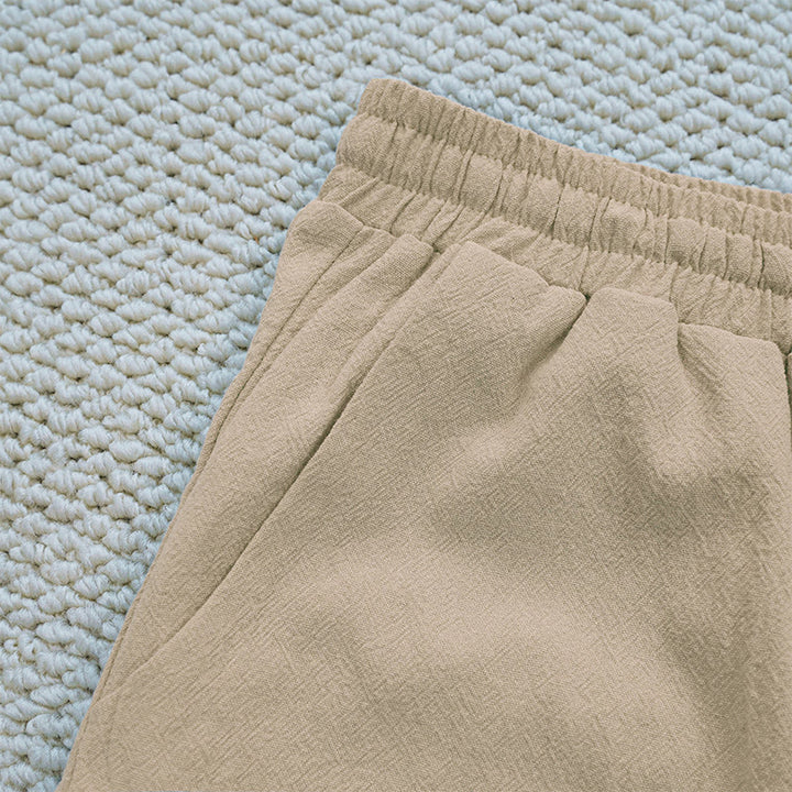 Pantaloni da donna in lino e cotone con tasche, modello Buddha Stones Summer, tinta unita, con cuciture - image 26