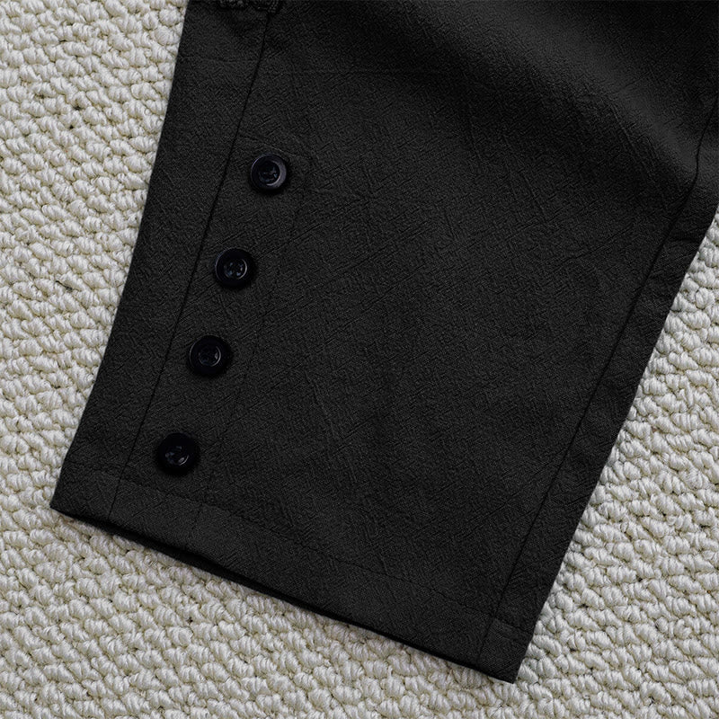 Pantaloni da donna in lino e cotone con tasche, modello Buddha Stones Summer, tinta unita, con cuciture - image 13