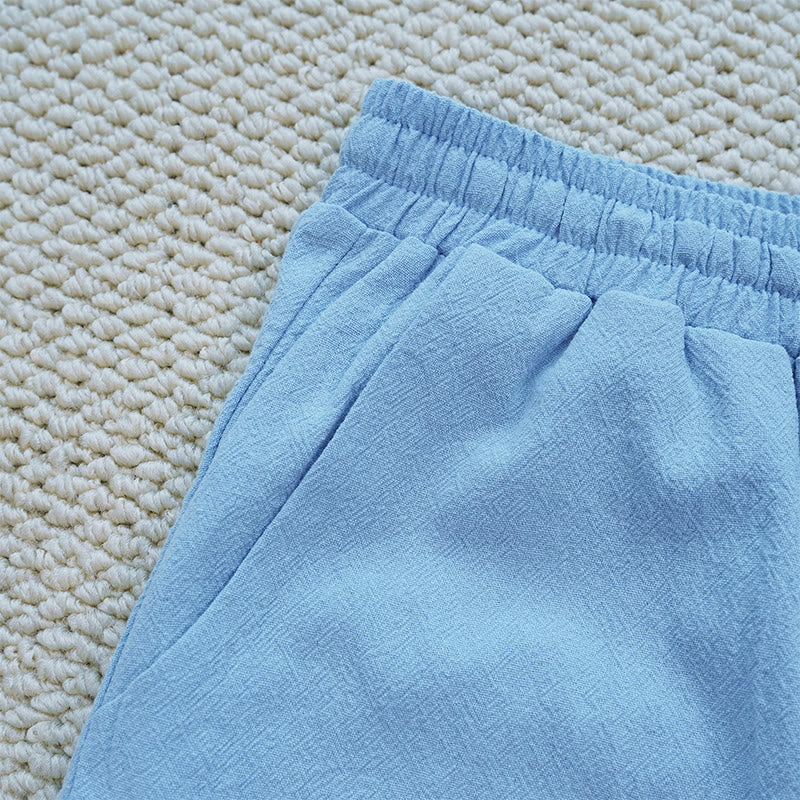 Pantaloni da donna in lino e cotone con tasche, modello Buddha Stones Summer, tinta unita, con cuciture - image 32