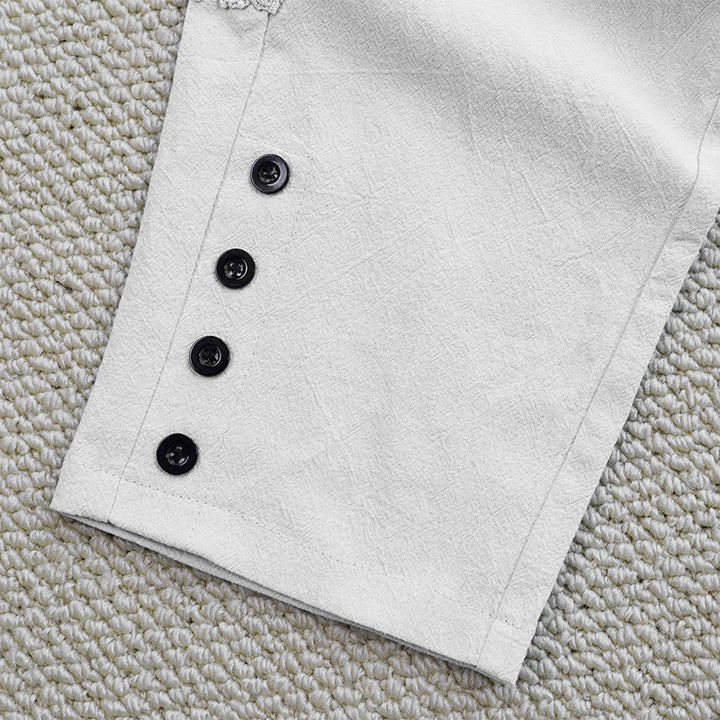 Pantaloni da donna in lino e cotone con tasche, modello Buddha Stones Summer, tinta unita, con cuciture - image 6