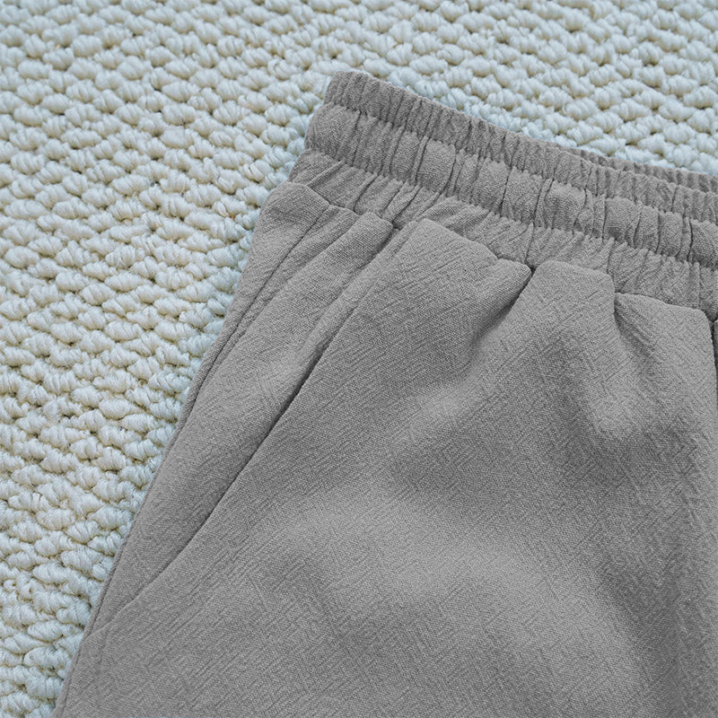 Pantaloni da donna in lino e cotone con tasche, modello Buddha Stones Summer, tinta unita, con cuciture - image 17