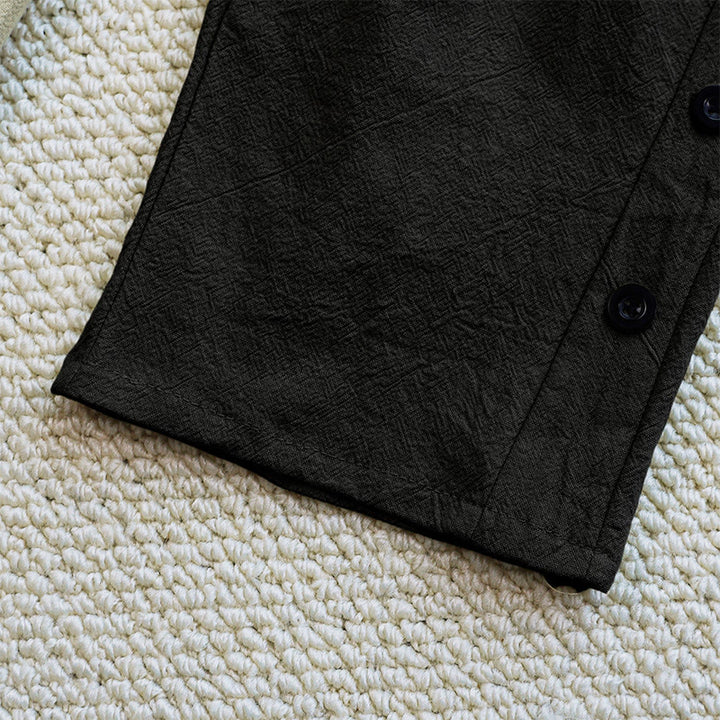 Pantaloni da donna in lino di cotone con coulisse, con tasche, modello patchwork estivo semplice Buddha Stones - image 14