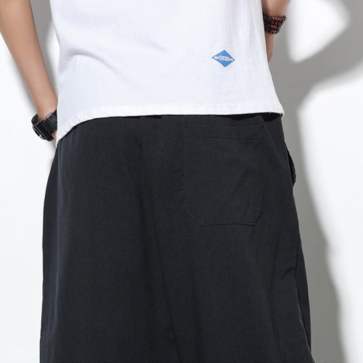 Pantaloni harem da uomo casual estivi con coulisse, lunghezza 7-8, con tasche, con stampa Buddha Stones. - image 27