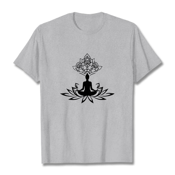 Maglietta Buddha Stones e fiore di loto, meditazione, Buddha - Grigio chiaro - 2XL - image 19