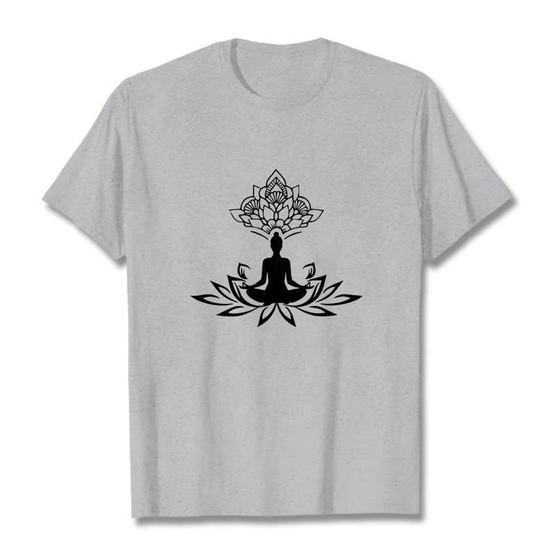 Maglietta Buddha Stones e fiore di loto, meditazione, Buddha - Grigio chiaro - 2XL - image 20