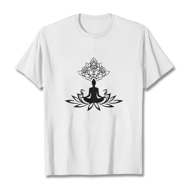 Maglietta Buddha Stones e fiore di loto, meditazione, Buddha - Bianco - 2XL - image 1