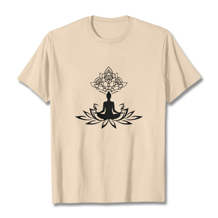 Maglietta Buddha Stones e fiore di loto, meditazione, Buddha - Biscotto - 2XL - image 9