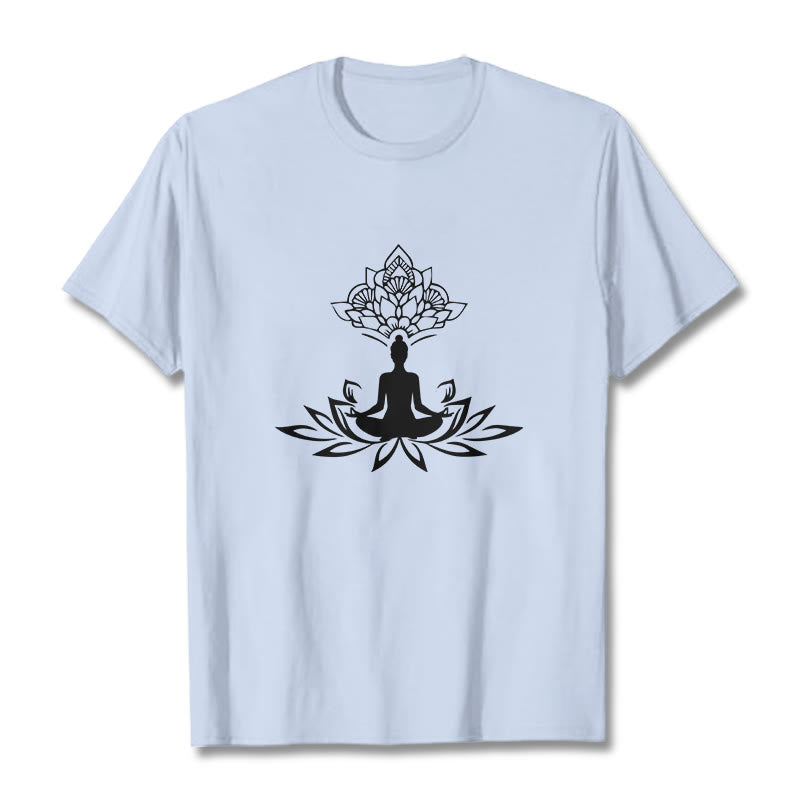 Maglietta Buddha Stones e fiore di loto, meditazione, Buddha - Ciano chiaro - 2XL - image 18