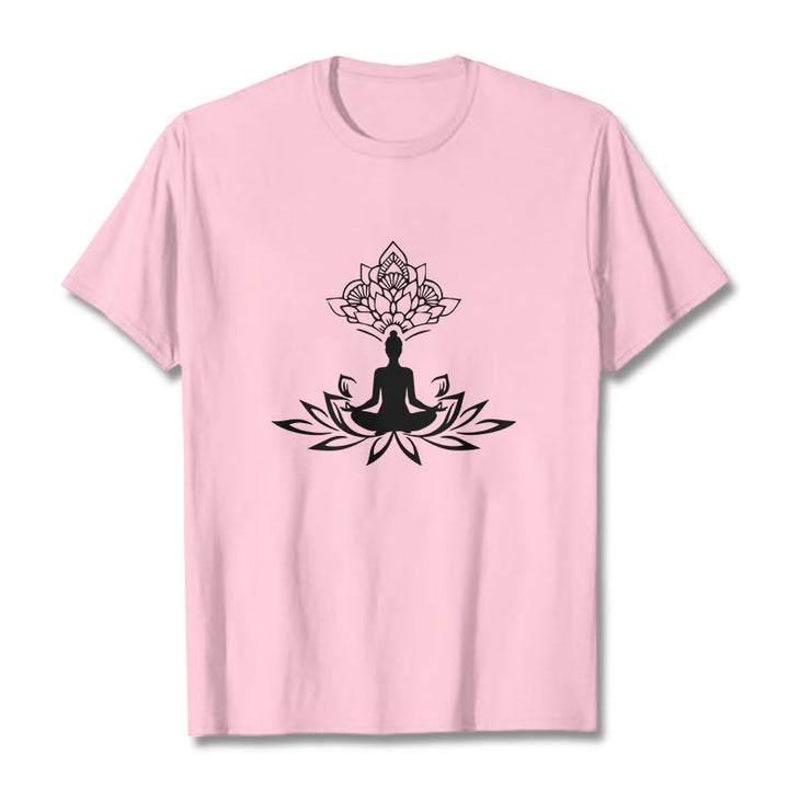 Maglietta Buddha Stones e fiore di loto, meditazione, Buddha - Rosa chiaro - 2XL - image 13